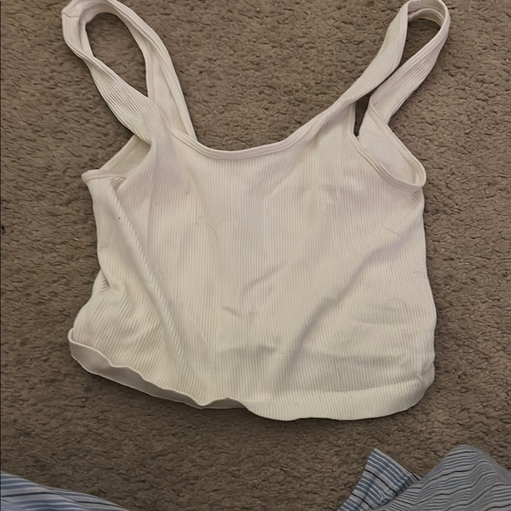 Full Tilt White Sleeveless Fitted Crop Tank Top $15